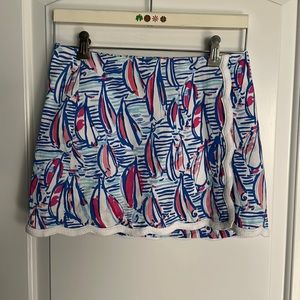 Lilly Pulitzer skirt, skort Sailboats